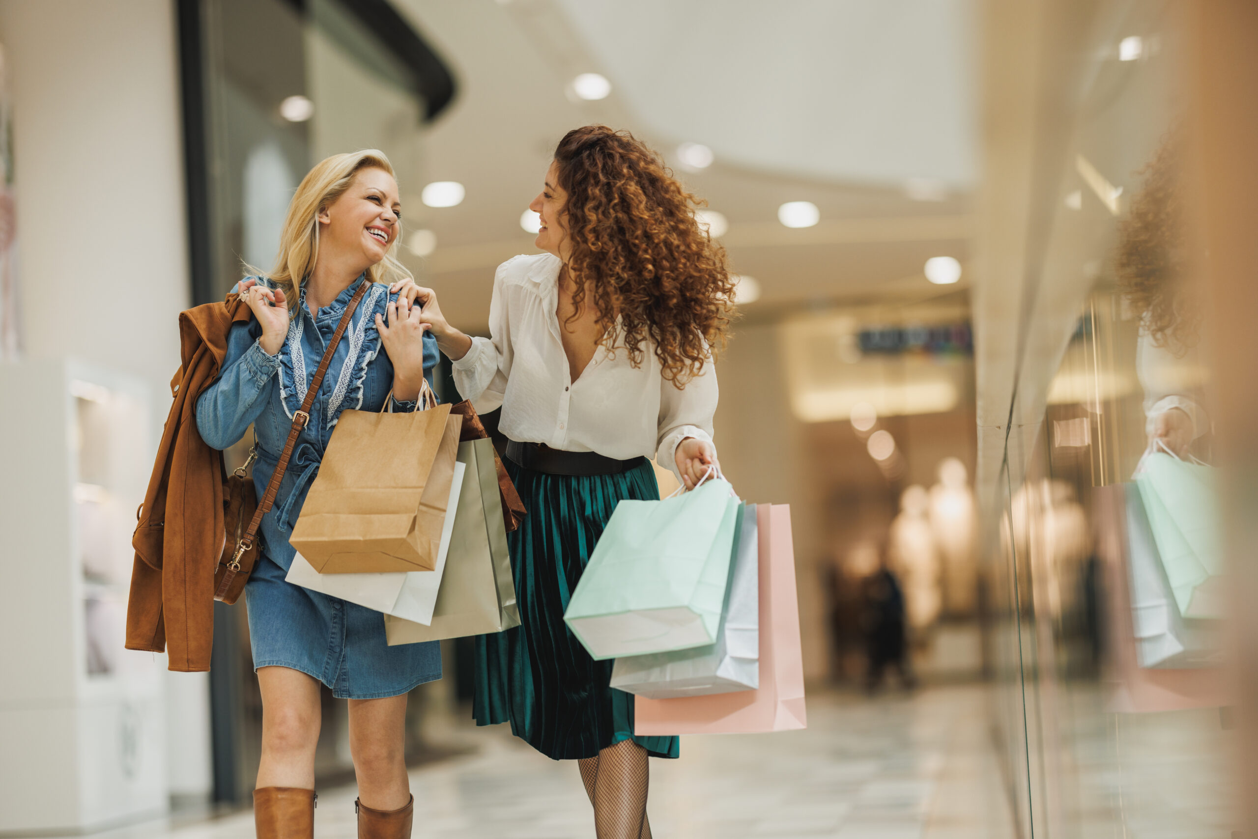 Girlfriends In The Shopping Center
